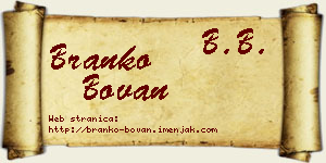 Branko Bovan vizit kartica